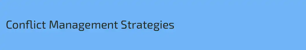 Conflict Management Strategies